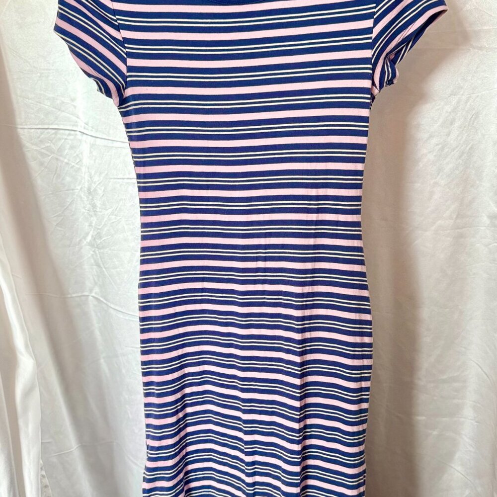 BDG | Striped Ribbed T-Shirt Midi Dress | Size L - Picture 3 of 4